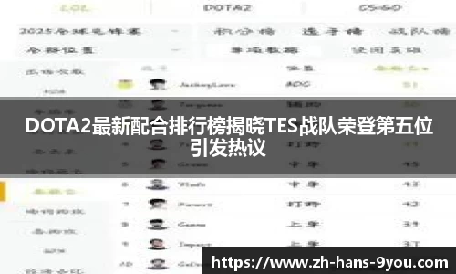 DOTA2最新配合排行榜揭晓TES战队荣登第五位引发热议
